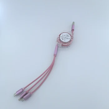 Aukštos kokybės TPE 3-in-1 Tipo C ištraukiamas greito įkrovimo kabelis Apple andriod TianYee Modelis-T01 Vieną Nusipirkti Kelių spalvų parinktis