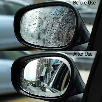 Automobilio galinio vaizdo veidrodis apsauginė plėvelė anti-rūko skaidrus rainproof apsaugos nuo akinimo galinio vaizdo veidrodėlis minkštas kino prekinis, galinis stiklo 95*95mm