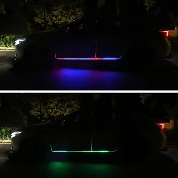 Automobilių Durų Žibintai Vandeniui Automobilių Lanksti RGB Šviesa Juostelės LED Lempos Automobiliams, Interjero Dekoratyvinės Šviesos Juostelės Auto Optikos Reikmenys