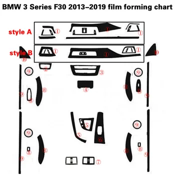 Automobilių Stiliaus Anglies Pluošto Automobilio Salono Konsolė Spalvų Kaita, Liejimo Lipdukas Lipdukai BMW 3 Series F30 F31 F32 2013-2019