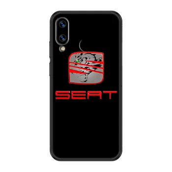 Automobilių sėdynės Logotipas Telefoną atveju Huawei Honor Mate 5 7 8 9 10 20 i A U Lite, black Pro tapybos funda tendencija vandeniui 3D Etui tpu