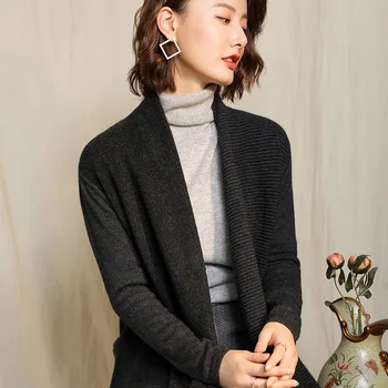 BARESKIY 2019 naujas kašmyro paltai elegantiškas minimalistinio megzti paltai šiltas storas seksualus kietieji ilgai kašmyro paltas