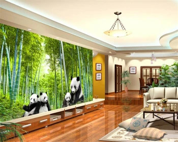 Beibehang Mados big 3d tapetai labiausiai mielas mažai gyvūnų bambuko kraštovaizdžio fone sienos papel de parede sienos popieriaus behang