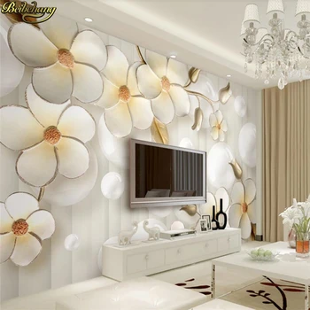 Beibehang sienos dokumentų namų dekoro Užsakymą tapetai, freskos mados paprasta 3d stereo kamuolys gėlių TV fono sienos papel de parede