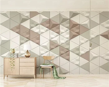 Beibehang Užsakymą mados 3d tapetai Šiaurės modernus minimalistinis spalvos abstrakčių geometrinių fono sienos dokumentų namų dekoro