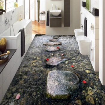 Beibehang Užsakymą mados trimatis vandeniui pvc akmens tapetai kelią vandens vonios kambario grindų plytelės, sienos dokumentų namų dekoro