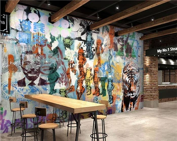 Beibehang Užsakymą tapetai abstraktaus pobūdžio tigras doodle TV foną, freskos namų dekoro gyvenimo kambario, miegamasis freskos 3d tapetai
