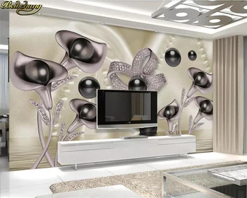 Beibehang Užsakymą tapetai, freskos 3d calla drugelis vandens bangų atspindys TV fono sienos dokumentų namų dekoro papel de parede