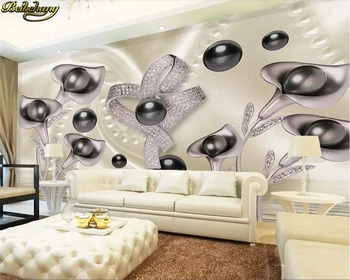 Beibehang Užsakymą tapetai, freskos 3d calla drugelis vandens bangų atspindys TV fono sienos dokumentų namų dekoro papel de parede
