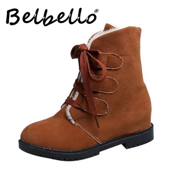 Belbello 2019 naujas lyguma batai, moteriški butas kulniukai, žiemos medvilnės batai, moteriški medvilniniai bateliai, didelio masto tarpvalstybinio