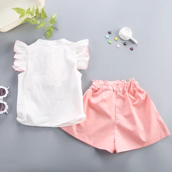 BibiCola Naujas vasaros mergaitės drabužių nustatyti vaikų mergaičių mados medvilnės marškinėliai+šortai 2vnt vaikai, mergaitės, apranga, drabužiai