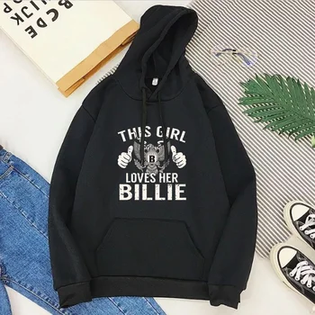 BILLIE Palaidinukė 2020 Laišką Puloveriai BILLIE Moterų Hoodies Harajuku Mados Streetwear Atsitiktinis Plius Dydis Moterų