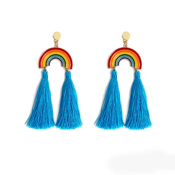Boho Spalvinga Kutas Tabaluoti Auskarai Moterims Rainbow Modelis Kutas Papuošalai Geriausių Dovanų, Moterų Papuošalai