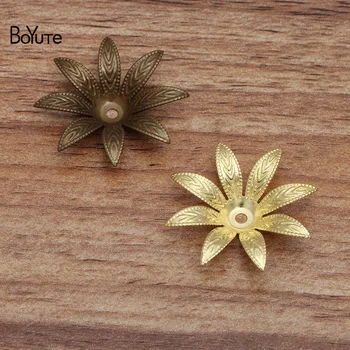 BoYuTe (50 Vnt/Daug) 28MM Metalo Gėlių Karoliukai Caps Medžiagos 