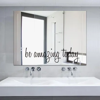 Būti nuostabi, šiandien vinilo citata sienos lipdukas veidrodis vonios apdaila 