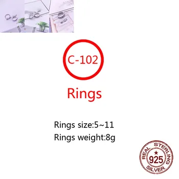 C102 S925 sterlingas sidabro žiedas naujas prekės ženklas porą C raidė asmenybės mados stilius paprastas stilius dovana karšto pardavimo