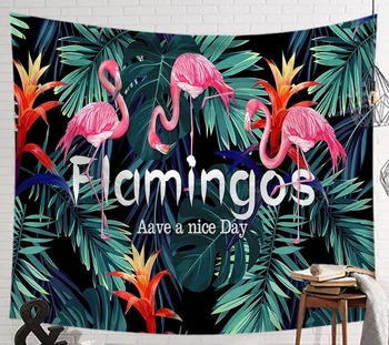 CAMMITEVER Flamingas Gėlių Karūna Gyvūnų Mėlyna Rožinės spalvos Gobelenas Mergina Miegamojo Sienos Kabo Dekoro