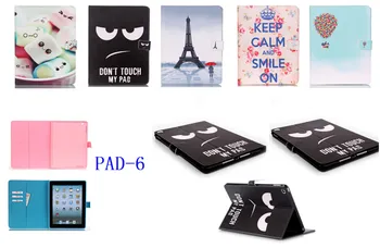 Case for iPad 2 Oro PU Oda +Silikono Prabanga Spalvingas Mielas Tablet Stand Piniginės Flip Cover Dėklai iPad Air 2 / iPad 6 9.7 