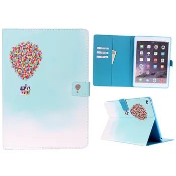 Case for iPad 2 Oro PU Oda +Silikono Prabanga Spalvingas Mielas Tablet Stand Piniginės Flip Cover Dėklai iPad Air 2 / iPad 6 9.7 