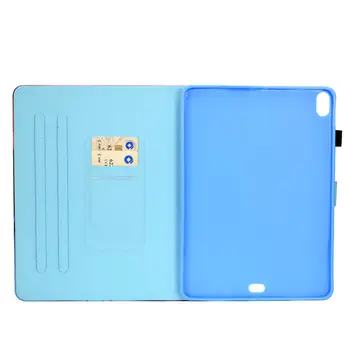 Case For iPad Pro 11 2018 Padengti Funda iPad Pro 11 colių 2018 Mados Dažytos Silikono PU Odos Stovėti Shell +Filmas+Rašiklis