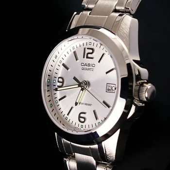 Casio %100 Originalus Moterų Laikrodžiai Plieno Mados Top Brand Prabanga Vandens Atsispirti Kvarco Žiūrėti Laikrodis Ponios Atsitiktinis žiūrėti LTP-1215A
