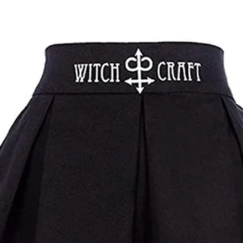CHAMSGEND Klostuotas Mini Sijonas Moterims Vasaros Raganavimas Mėnulio Magija Rašybą Simboliai Juoda Mar Gothic Punk Moteriški Sijonai