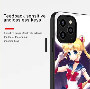 Ciciber Funda Atveju Iphone 12 Case for IPhone 12 11 Pro XR 7 X XS Mini Max 8 6 6S Plus SE 2020 Juoda Silikono Sailor Moon TPU