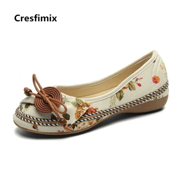 Cresfimix zapatos de mujer moterų mados pavasario & vasarą užsivilkti butas batai lady tradicinių gėlių bateliai, klasikiniai batai 2199