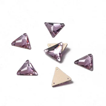 CTPA3bI Violetinė Trilliant Stiklo Masės Flatback Siūti Cirkonio Kristalų Akmenys 