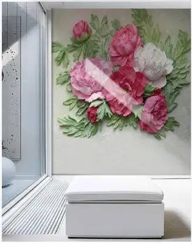 Custom freskos nuotrauka 3d tapetai Europos paramos bijūnas gėlių tv foną, namų dekoro 3d sienų freskomis tapetai, sienų ir 3 d