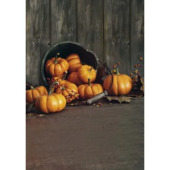 Custom Helovinas vinilo audiniu moliūgai medienos sienos fotografijos backdrops vaikų šalis foto studija, portreto fonas