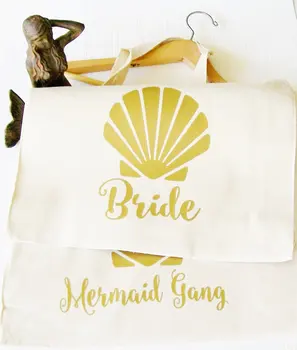 Custom set 6 seashell Beach bridesmaid totalizator krepšiai vestuvių dovanų Maišeliai Bachelorette nuotakos dušas Šampano Partija pasisako maišeliai
