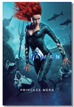 Custom Sienų Dekoras Drobė Seksualus Princesė Mera Aquaman Plakatas Aquaman Karalienė Atlanta Lipdukai Freskos DC Superhero Sienos Dokumentų #0848#