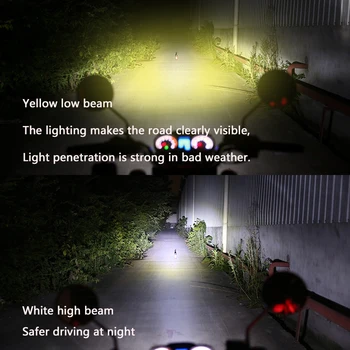 DARKEYE Elektrinis motociklas LED žibintų su objektyvas 