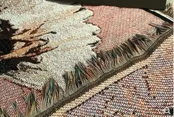 Derliaus erelis spausdinti medvilninių siūlų antklodė retro tirštėti paklode dekoratyvinė danga kilimėlis anti-slip patalpų