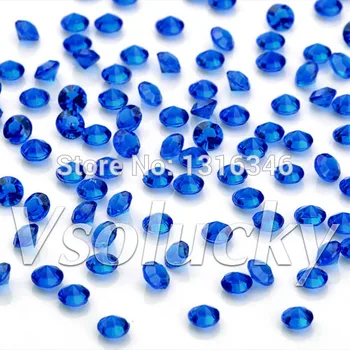 Diamond Konfeti Mėlyna 1000pcs/maišas 4,5 mm 1/3Carat Kristalų Vestuvių Stalo Sklaida Apdailos nuotakos dušas vestuves