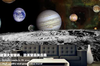 Didelių 3d Visatos Mėnulis miegamojo sienos sofa asmeninį tv foną, sienos tapetai Pasirinktinis Dydis