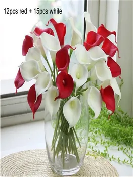 Didmeninė 30pcs Nekilnojamojo Touch Dekoratyvinis Dirbtinės Gėlės Calla lily Vestuvių Puokštė Šalis Tiekia 20