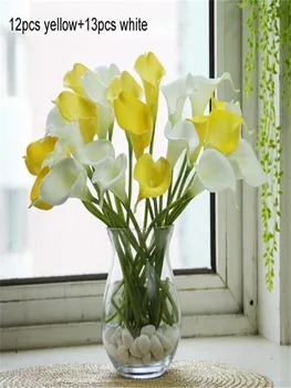 Didmeninė 30pcs Nekilnojamojo Touch Dekoratyvinis Dirbtinės Gėlės Calla lily Vestuvių Puokštė Šalis Tiekia 20