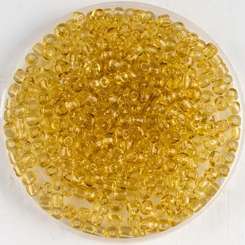 Didmeninė geltona 4mm sėklos karoliukai čekijos prarasti granules apyrankės auskarai 