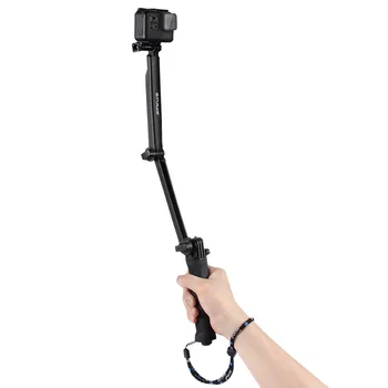 Didmeninė Sporto Fotoaparato laikiklį Trijų pakopų tvirtinimo rėmas Daugiafunkcinis lankstymo selfie stick Veiksmų Fotoaparatas