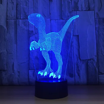 Dinozaurai 3D Lempa 7 Spalvų Led Naktį Žibintai Vaikams Touch Led Usb Lentelė Lampara Lampe Kūdikis Miega naktinė lempa Kambario Lempos Lašas Laivas
