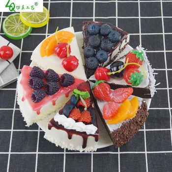 Dirbtiniai maisto modelį, vaisių desertas putėsiai Namų Dekoro Amatų PU Restoranas Tortas Desertas Modelio Šaldytuvas magnetai, 6pcs/set