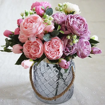 Dirbtinio šilko 1 Krūva prancūzijos Rožė Gėlių Puokštė Netikrą Gėlių Organizuoti Stalo Daisy Vestuvių Gėlės Dekoras Šalies aksesuaras Flores