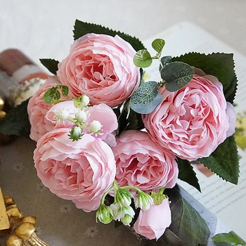 Dirbtinio šilko 1 Krūva prancūzijos Rožė Gėlių Puokštė Netikrą Gėlių Organizuoti Stalo Daisy Vestuvių Gėlės Dekoras Šalies aksesuaras Flores