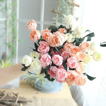 Dirbtinių Gėlių PE Rose Namų Dekoravimo Vestuvių, turintis Gėlių Šalis Dekoro Fotografijos Rekvizitai Netikrą Gėlės
