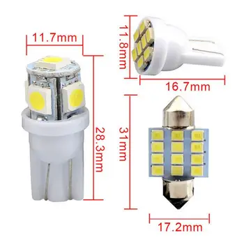 Dome Licenciją Plokštelės Lemputės LED Šviesos Vidinė Pakuotė Komplektai, Automobilių Žibintai, Automobilių Žibintai Lemputės 13x Automobilių Vaiskiai Balta