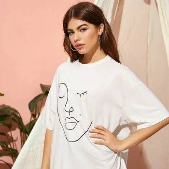 Dreamchase-JF Abstraktaus Stiliaus, su kuriomis Susiduria Moterys Atspausdinta Marškinėliai Mielas Mergaičių Juokinga Gatvės Komplektai Moterų