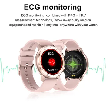 DT89 Mados Smart Watch Moterys Vyrai EKG Širdies ritmo Monitorius IP68 Vandeniui Moterų Menstruacijų Stebėti Smartwatch 