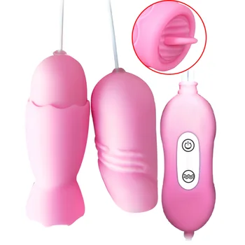 Dual Kiaušinių Vibratorius Makšties Antgalis Klitorio Stimuliatorius Kalba Lyžis Oralinio Sekso Žaislai Suaugusiems, Moterims, Moteriška Masturbator 12 Greičių